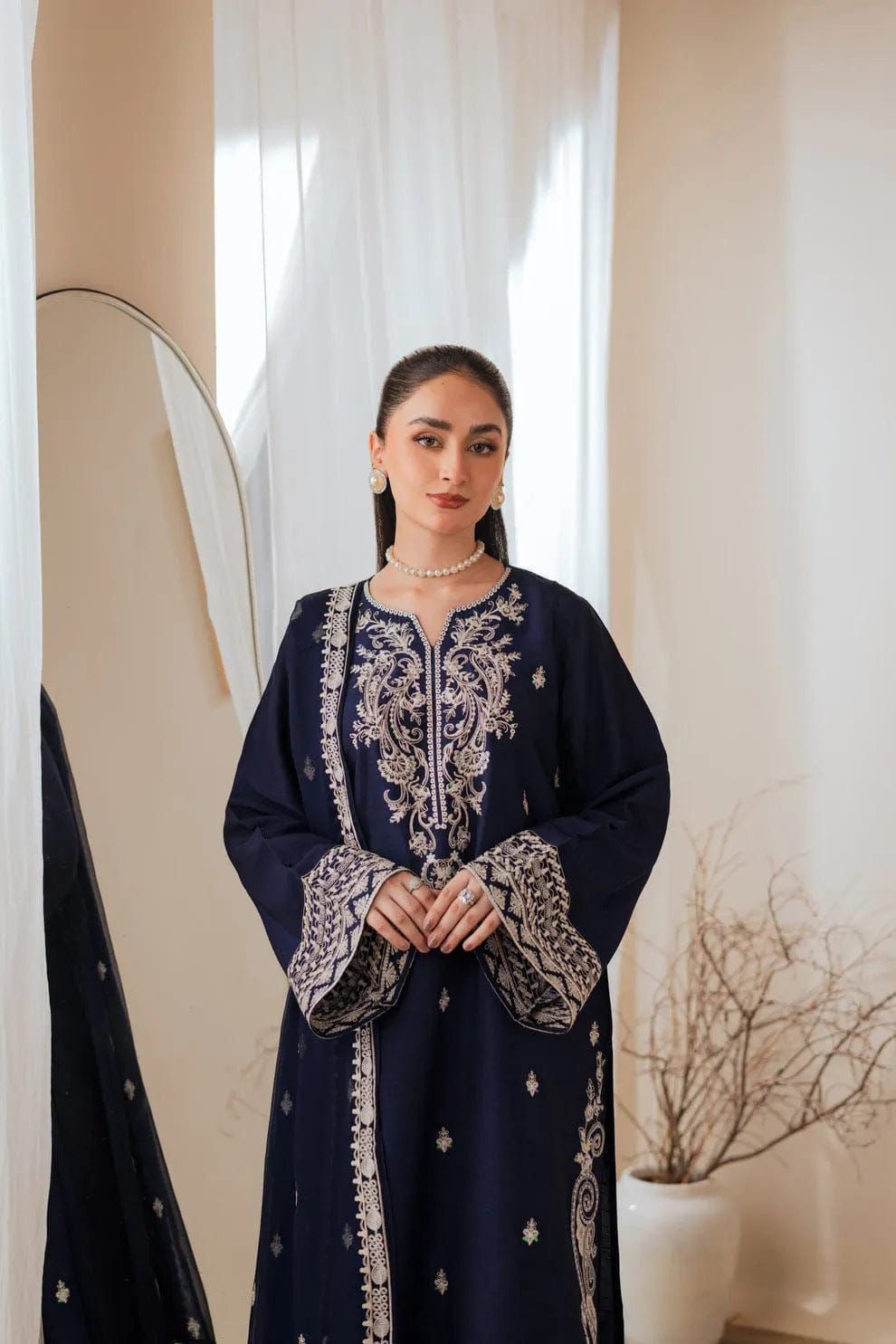 NUREH 3PC LAWN EMBROIDERED UNSTITCHED D#1128