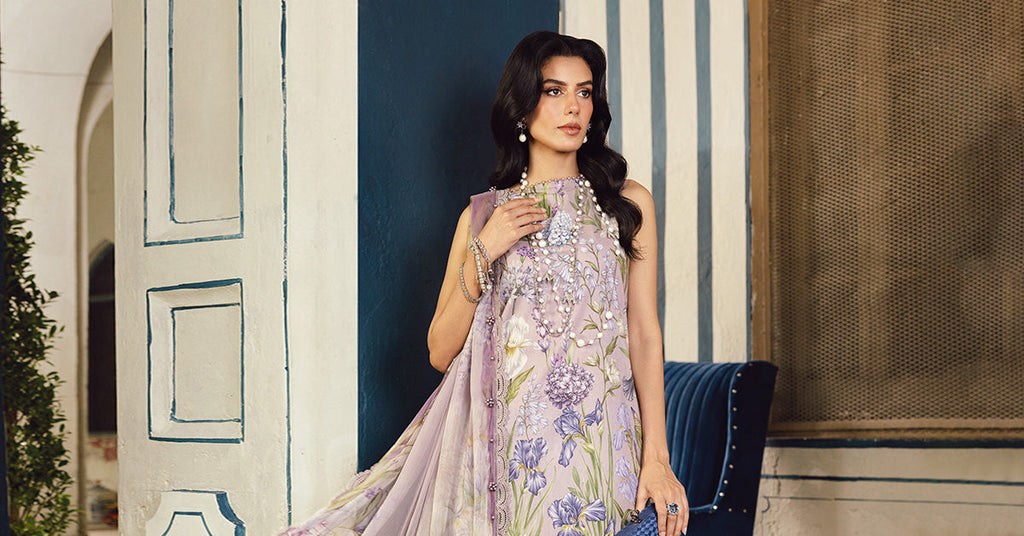Maria.B MPrints Embroidered Cambric Unstitched 3Pc Suit