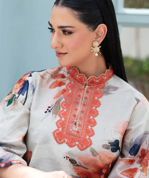 SAPPHIRE 3PC Printed Lawn Suit with Patch Work – Elegant Summer Collection