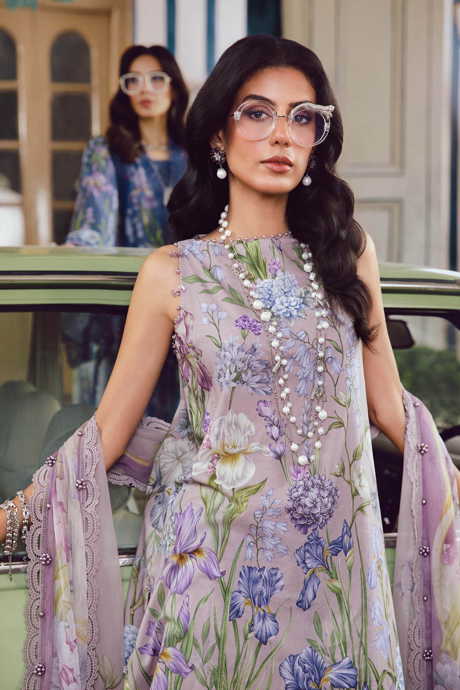 Maria.B MPrints Embroidered Cambric Unstitched 3Pc Suit