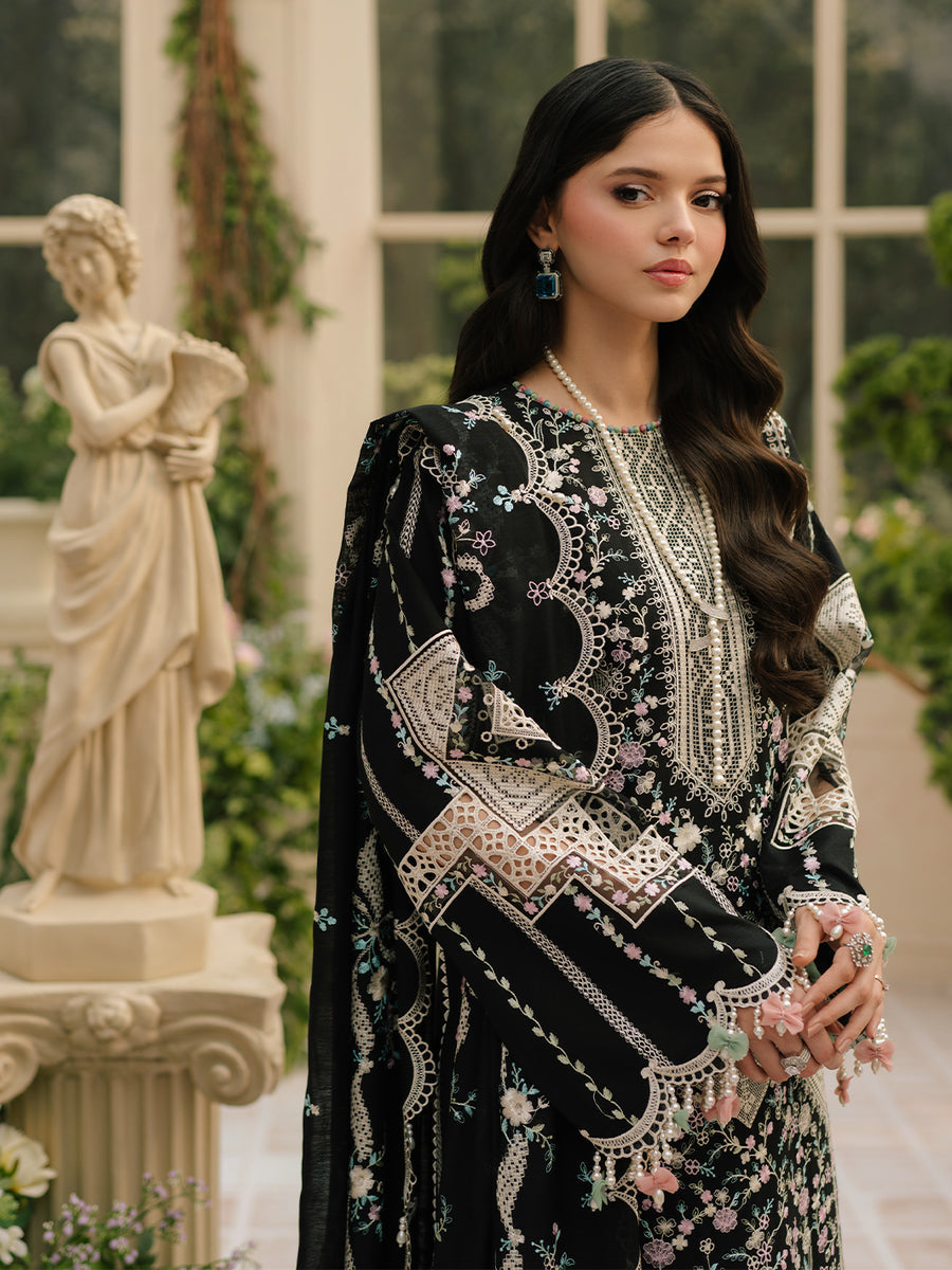 BIN ILYAS 3PC LAWN UNSTITICHED EMBROIDERED