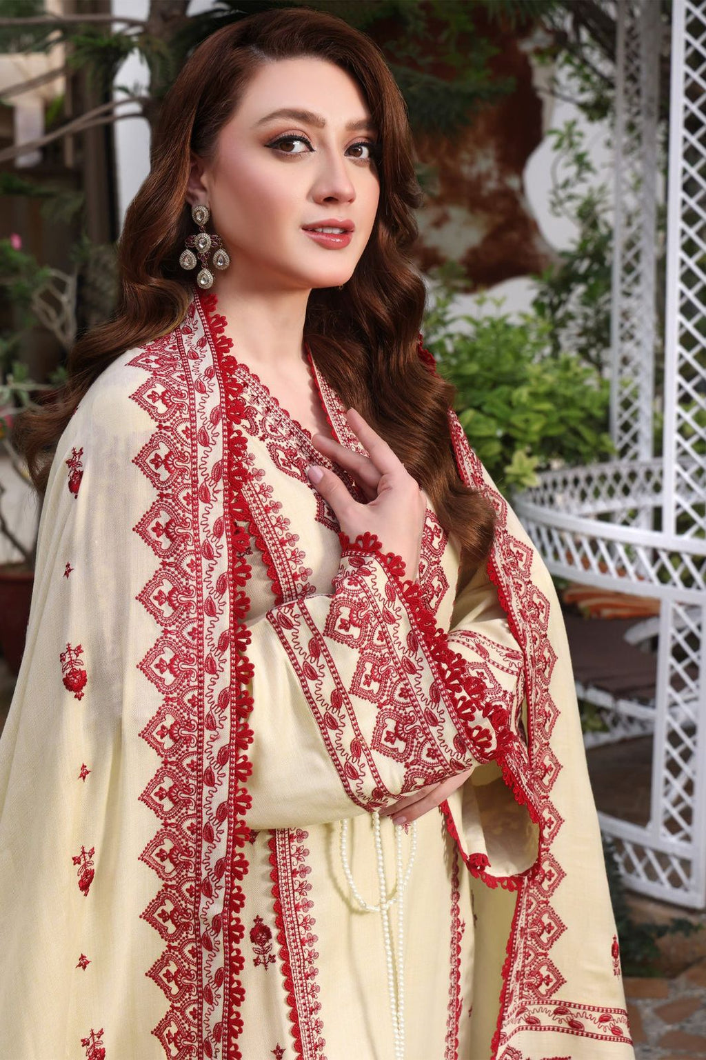 ANEELAS LAWN LUXURY 3PC UNSTITICH FULLY EMBROIDERED