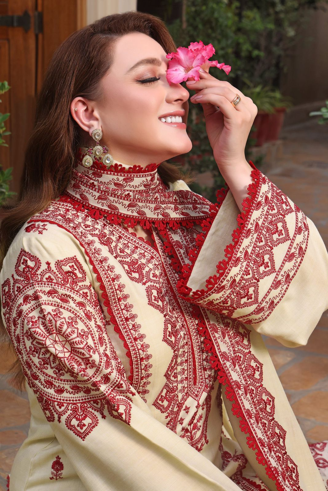 ANEELAS LAWN LUXURY 3PC UNSTITICH FULLY EMBROIDERED