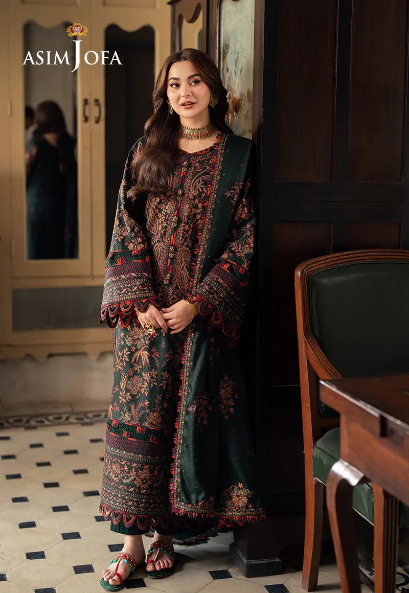 Asim jofa  3PC Embroidered Lawn Suit – Premium Summer Collection