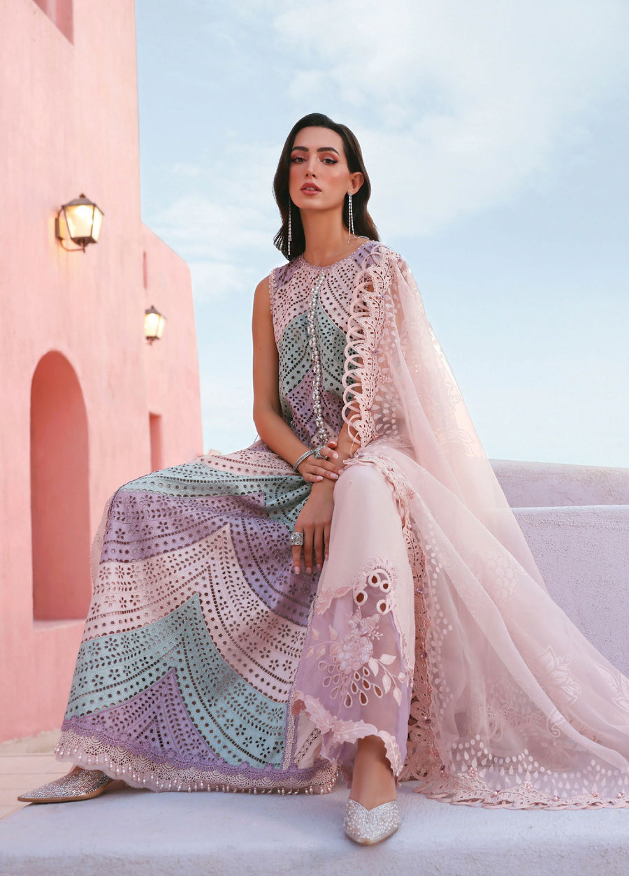 MARIA B 3PC UNSTITCHED LAWN EMBROIDERED CHICKENKARI
