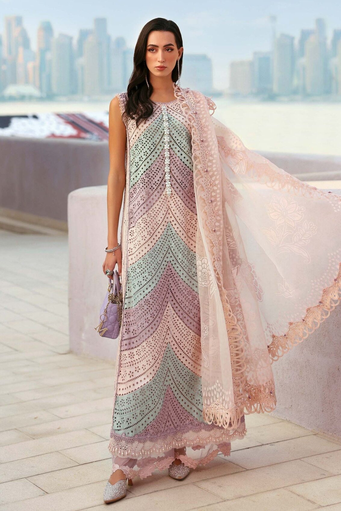 MARIA B 3PC UNSTITCHED LAWN EMBROIDERED CHICKENKARI