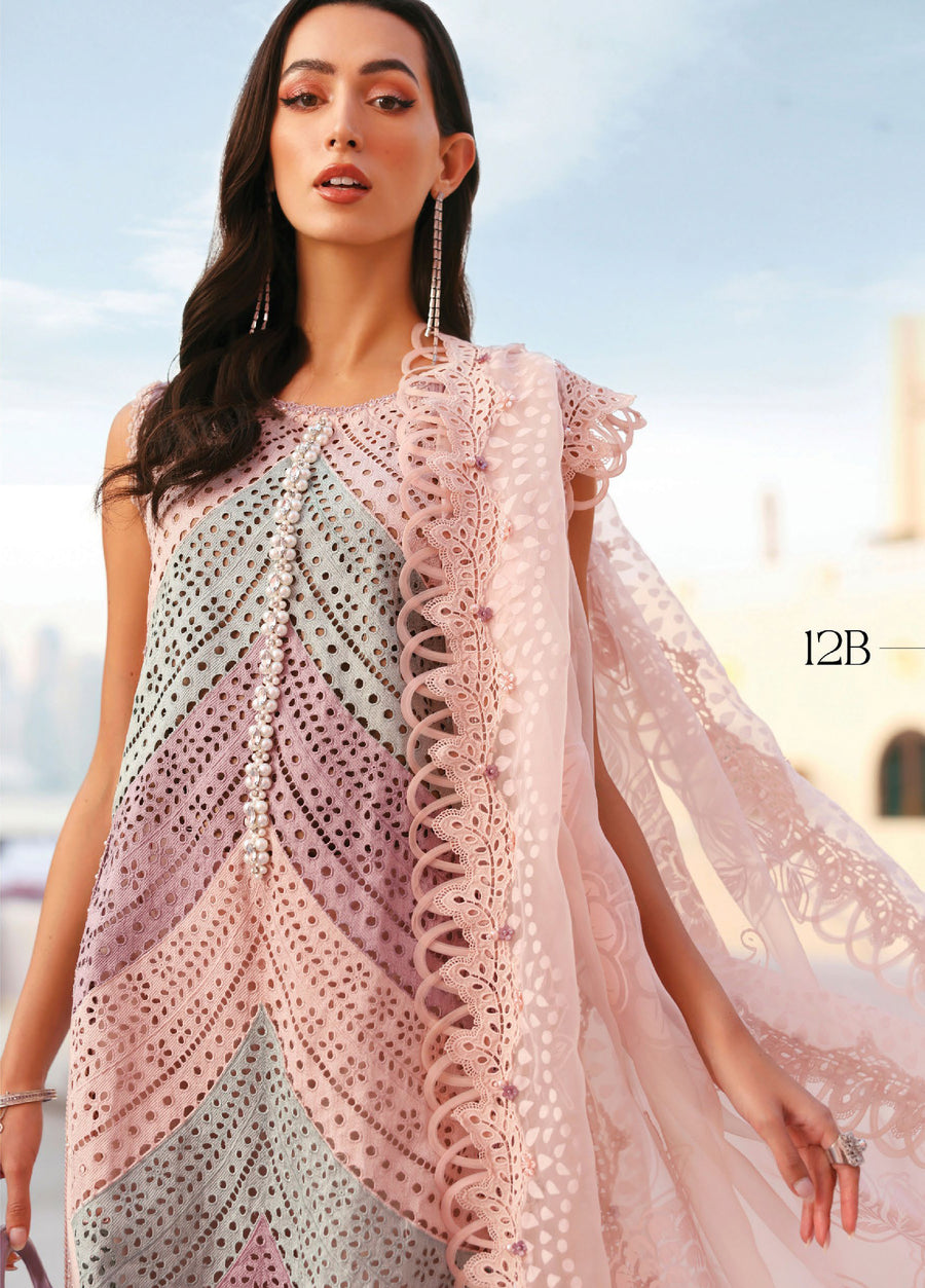 MARIA B 3PC UNSTITCHED LAWN EMBROIDERED CHICKENKARI