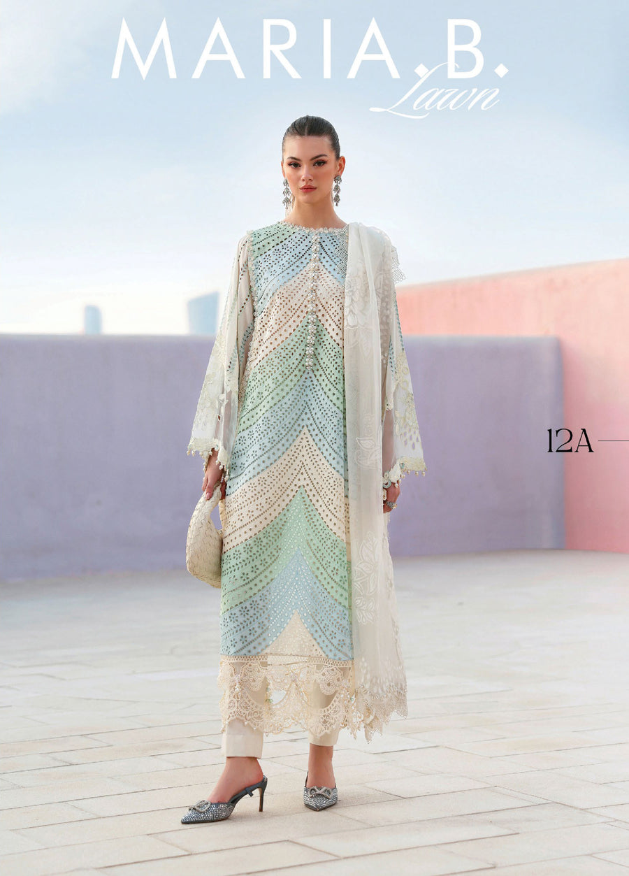 MARIA B 3PC UNSTITCHED LAWN EMBROIDERED CHICKENKARI