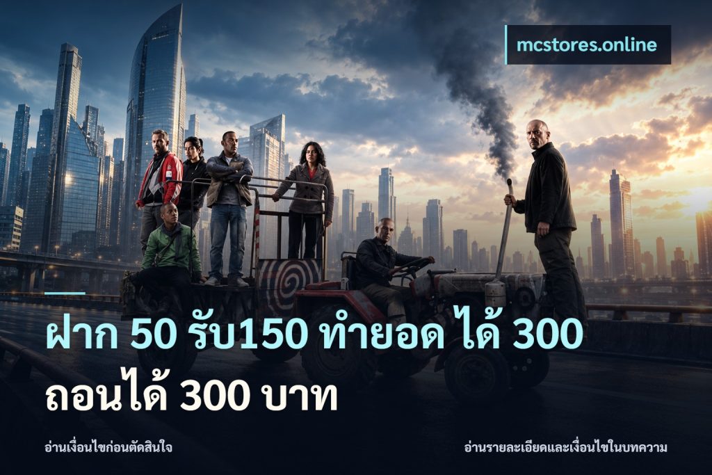 ฝาก 50 รับ150 ทำยอด ได้ 300 ถอนได้ 300 บาท