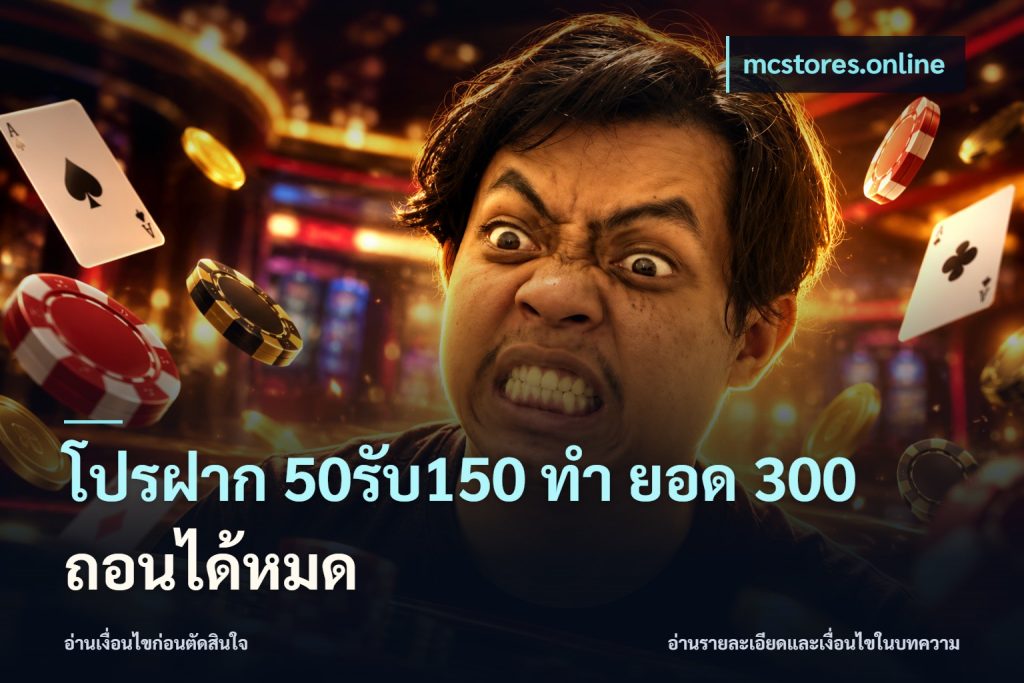 โปรฝาก 50รับ150 ทํา ยอด 300 ถอนได้หมด