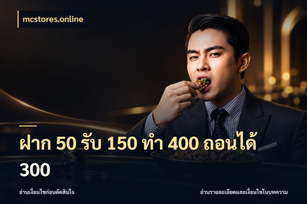 ฝาก 50 รับ 150 ทํา 400 ถอนได้ 300 mcstores.online จุดเด่นของเครดิตที่คนชอบเกมอยากรู้