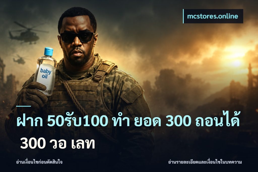 ฝาก 50รับ100 ทํา ยอด 300 ถอนได้ 300 วอ เลท