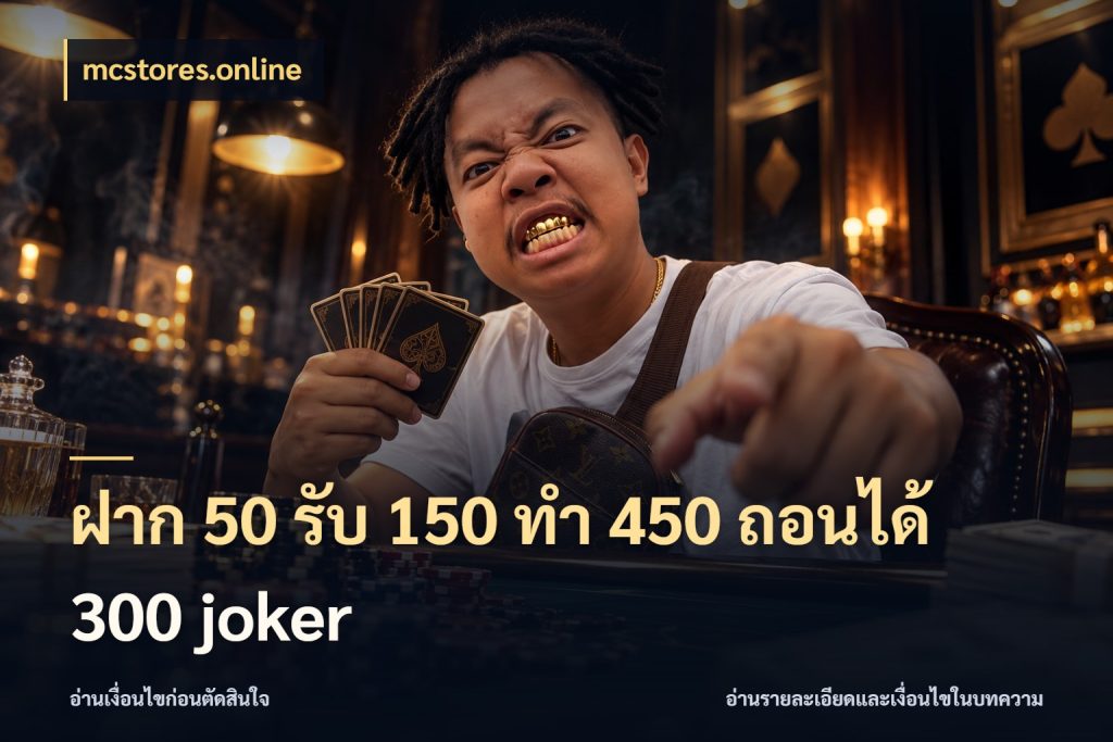 ฝาก 50 รับ 150 ทํา 450 ถอนได้ 300 joker จับประเด็นยอดรับก่อนเลือกความสนุก สไตล์ mcstores.online