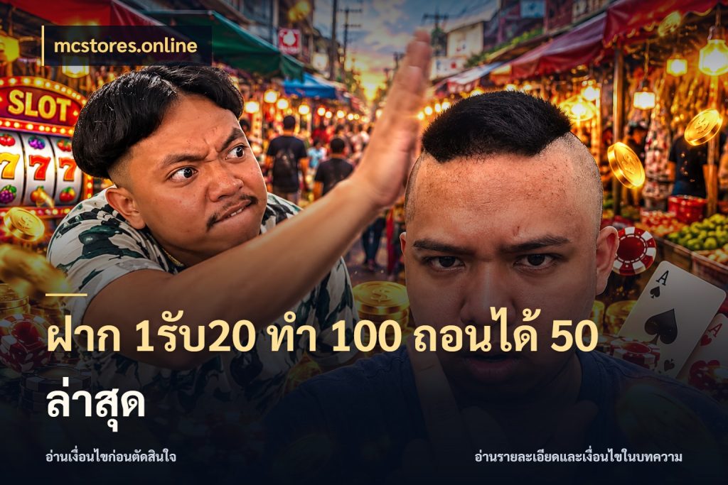 ฝาก 1รับ20 ทํา 100 ถอนได้ 50 ล่าสุด mcstores.online ยอดฝากและยอดรับในมุมของคนชอบลุ้น