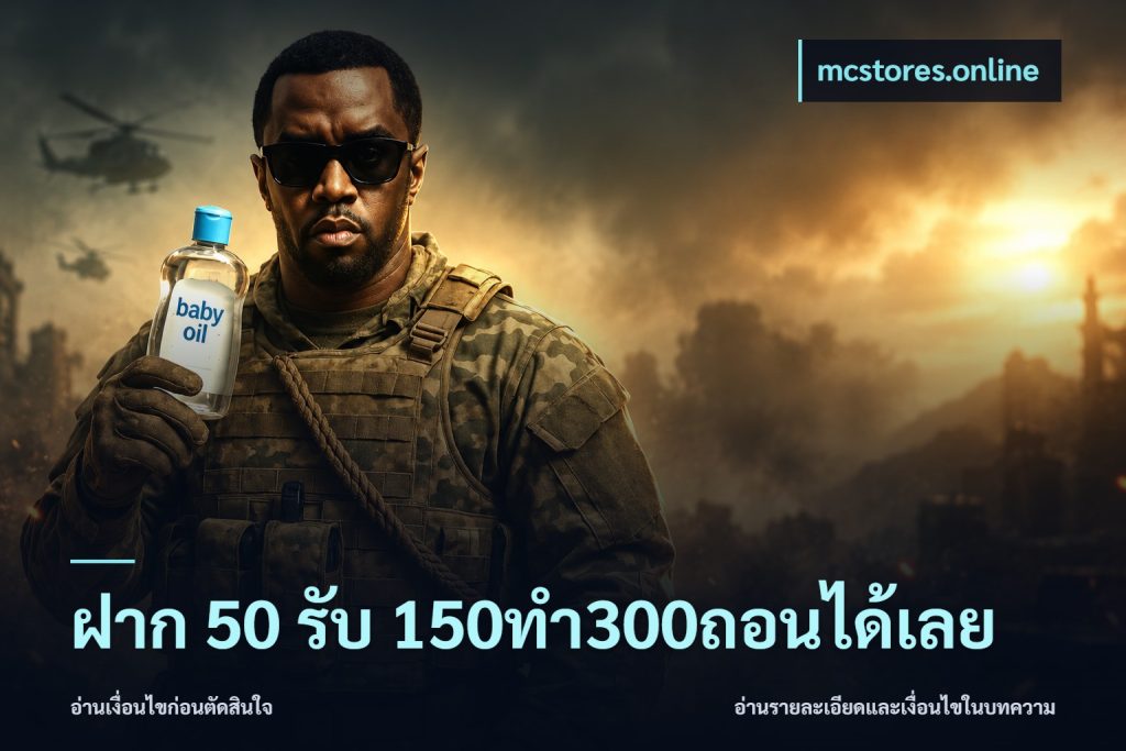 ฝาก 50 รับ 150ทำ300ถอนได้เลย