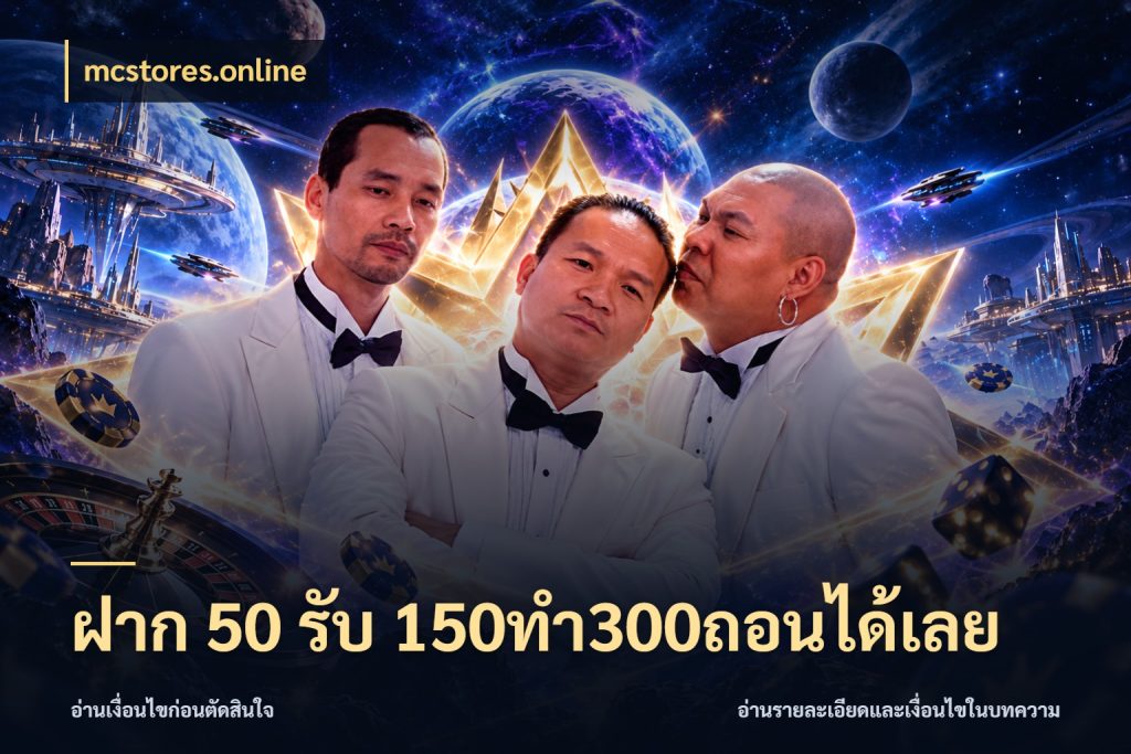 ฝาก 50 รับ 150ทำ300ถอนได้เลย เครดิตกับรูปแบบโปรที่ตรงใจ กับ mcstores.online