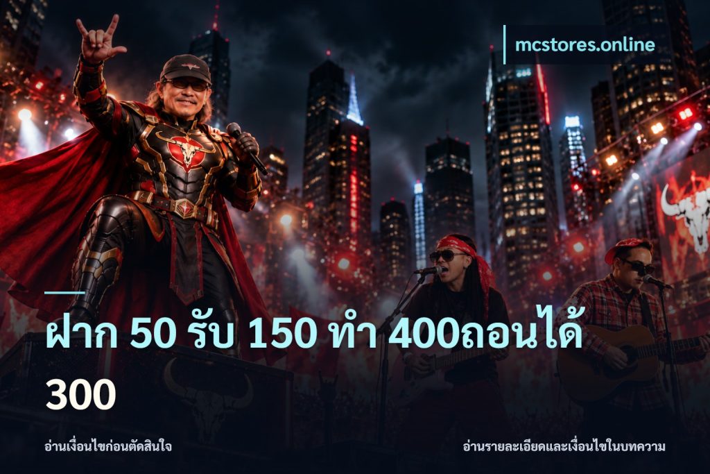 ฝาก 50 รับ 150 ทํา 400ถอนได้ 300