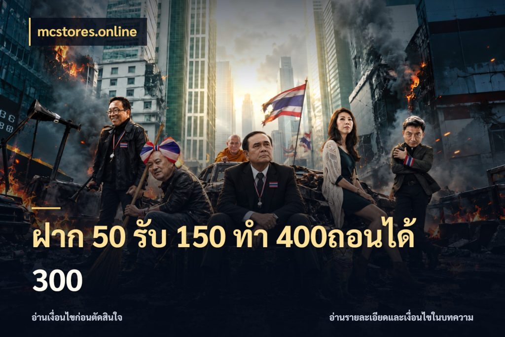 ฝาก 50 รับ 150 ทํา 400ถอนได้ 300 เครดิตกับรูปแบบโปรที่ตรงใจ ในมุม mcstores.online