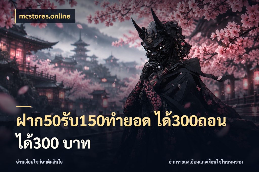 ฝาก50รับ150ทํายอด ได้300ถอนได้300 บาท mcstores.online สีสันของโปรฝากและยอดรับ