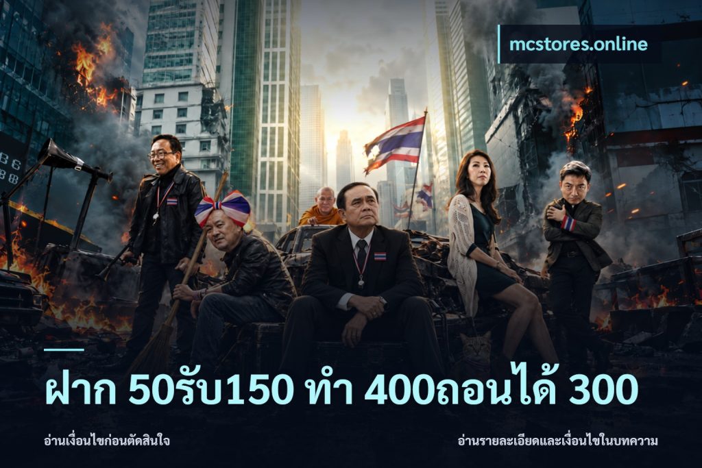 ฝาก 50รับ150 ทํา 400ถอนได้ 300