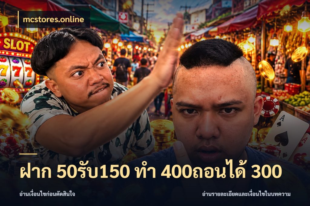 ฝาก 50รับ150 ทํา 400ถอนได้ 300 โปรยอดรับที่สายเกมสนใจ ในมุม mcstores.online