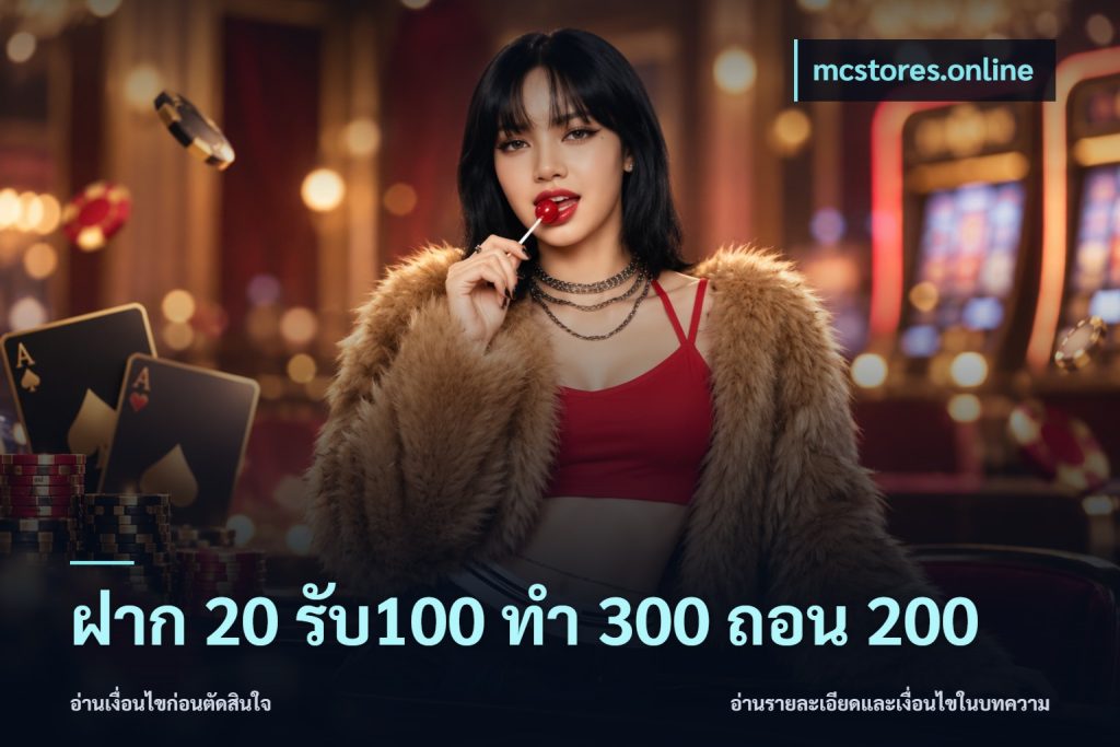 ฝาก 20 รับ100 ทํา 300 ถอน 200