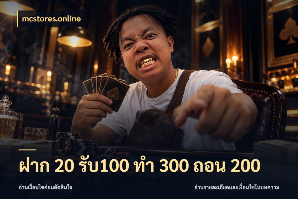ฝาก 20 รับ100 ทํา 300 ถอน 200 จุดเด่นของเครดิตที่คนชอบเกมอยากรู้ ในมุม mcstores.online