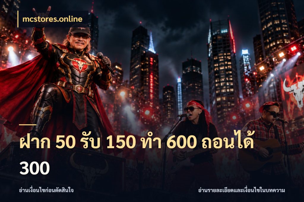 ฝาก 50 รับ 150 ทํา 600 ถอนได้ 300 จุดเด่นของเครดิตที่คนชอบเกมอยากรู้ กับ mcstores.online