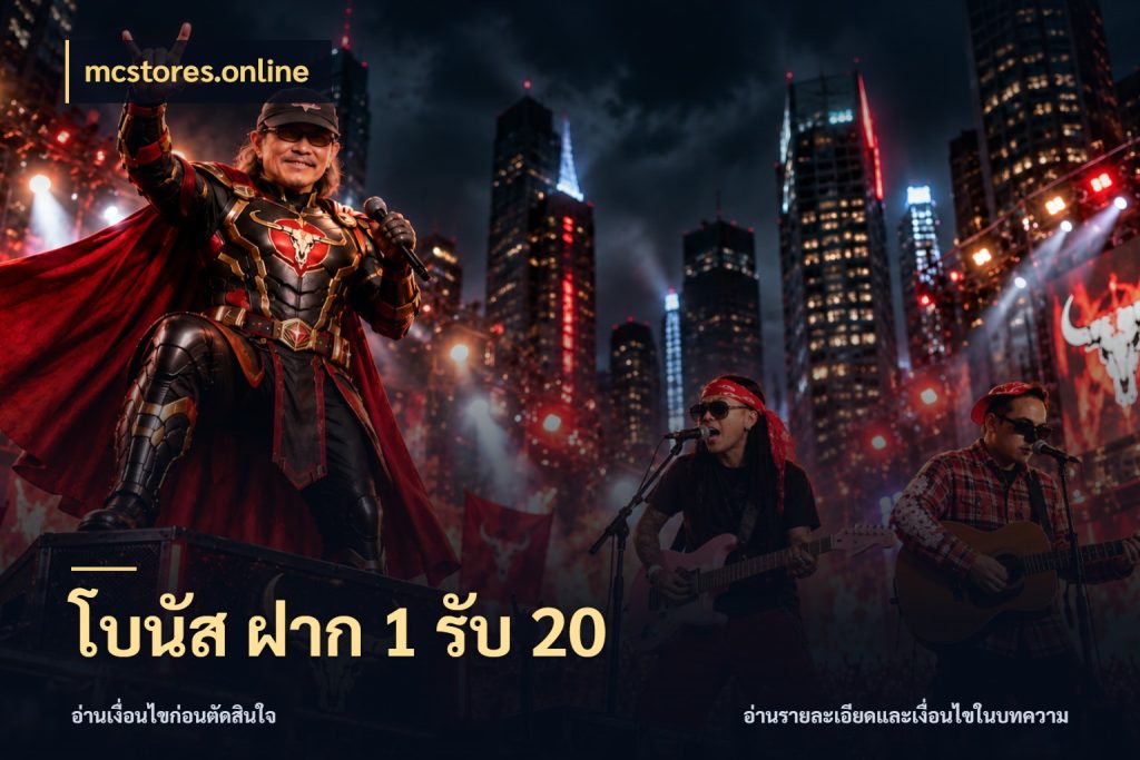 โบนัส ฝาก 1 รับ 20 เปิดมุมโปรให้เข้ากับเกมแนวโปรด ในมุม mcstores.online