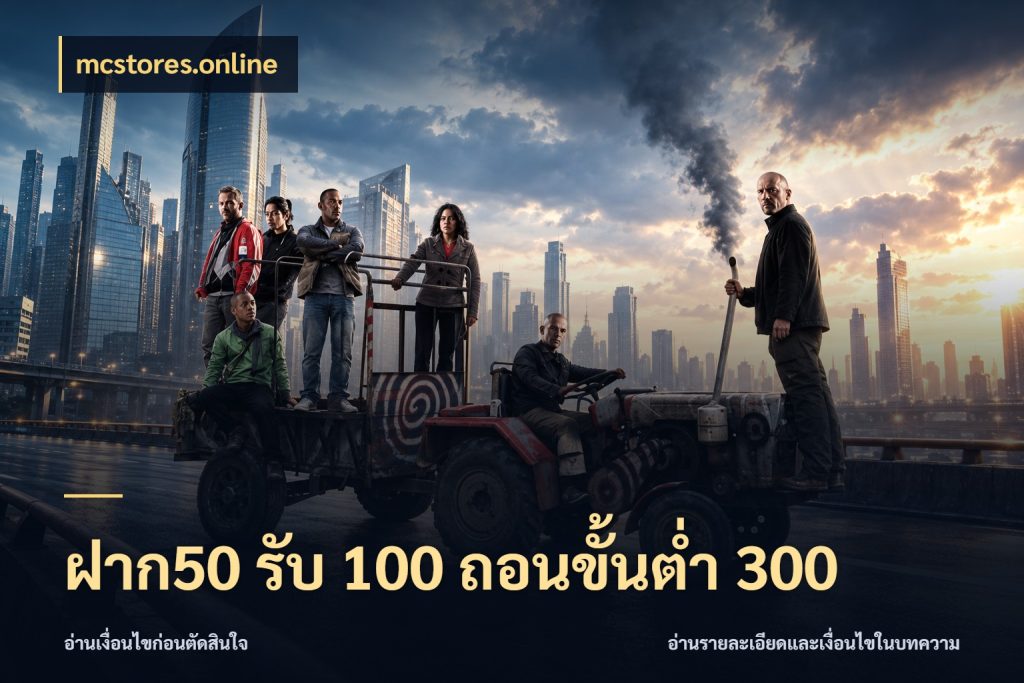 ฝาก50 รับ 100 ถอนขั้นต่ํา 300 สีสันของโปรฝากและยอดรับ ในมุม mcstores.online