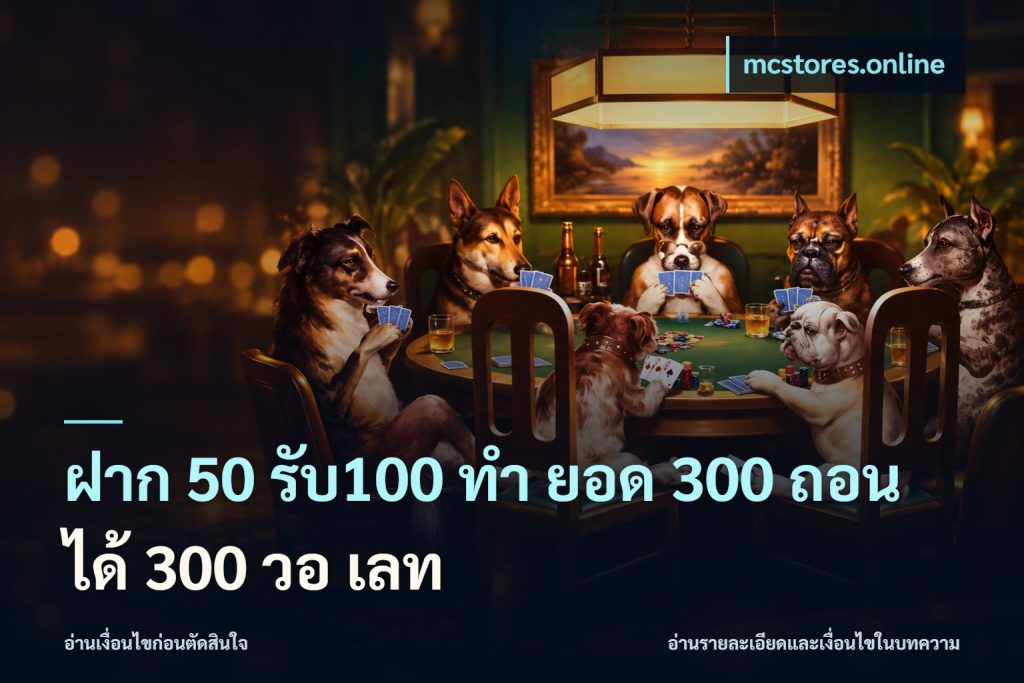 ฝาก 50 รับ100 ทํา ยอด 300 ถอนได้ 300 วอ เลท
