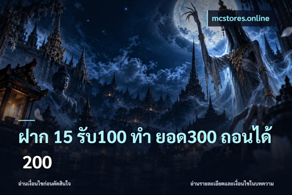 ฝาก 15 รับ100 ทํา ยอด300 ถอนได้ 200