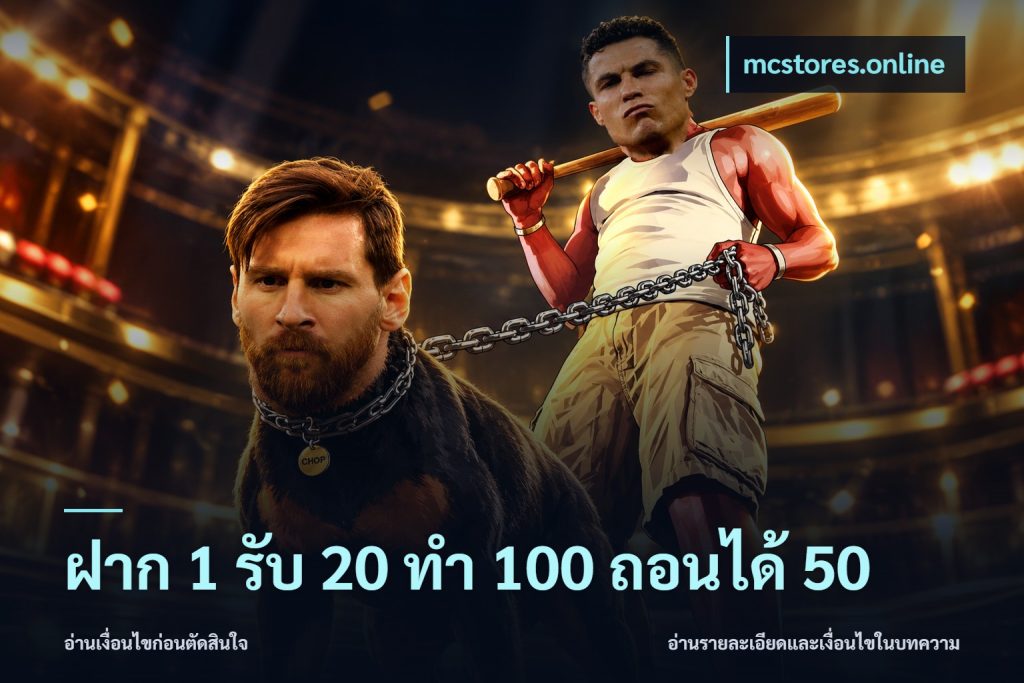 ฝาก 1 รับ 20 ทำ 100 ถอนได้ 50