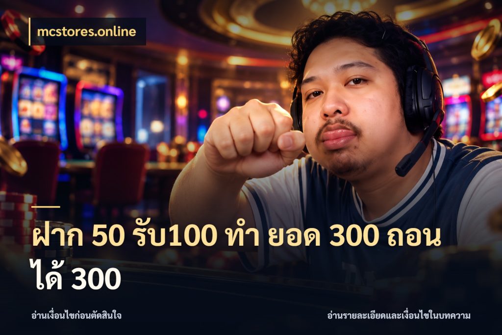 ฝาก 50 รับ100 ทํา ยอด 300 ถอนได้ 300 สายโบนัสเลือกจังหวะสนุกได้อย่างไร กับ mcstores.online