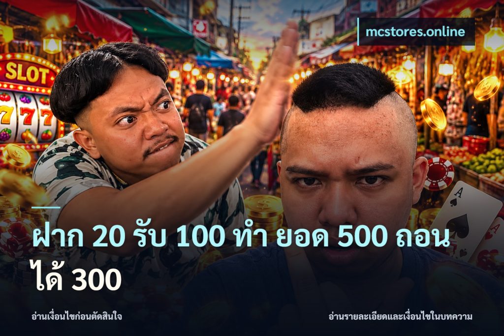 ฝาก 20 รับ 100 ทํา ยอด 500 ถอนได้ 300