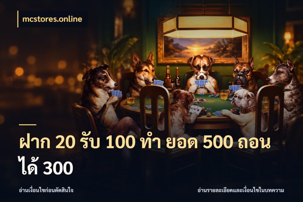 ฝาก 20 รับ 100 ทํา ยอด 500 ถอนได้ 300 mcstores.online สนุกกับตัวเลือกโปรในสไตล์ของคุณ