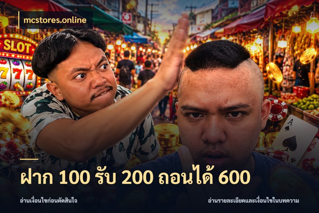 ฝาก 100 รับ 200 ถอนได้ 600 เปิดมุมโปรให้เข้ากับเกมแนวโปรด สไตล์ mcstores.online