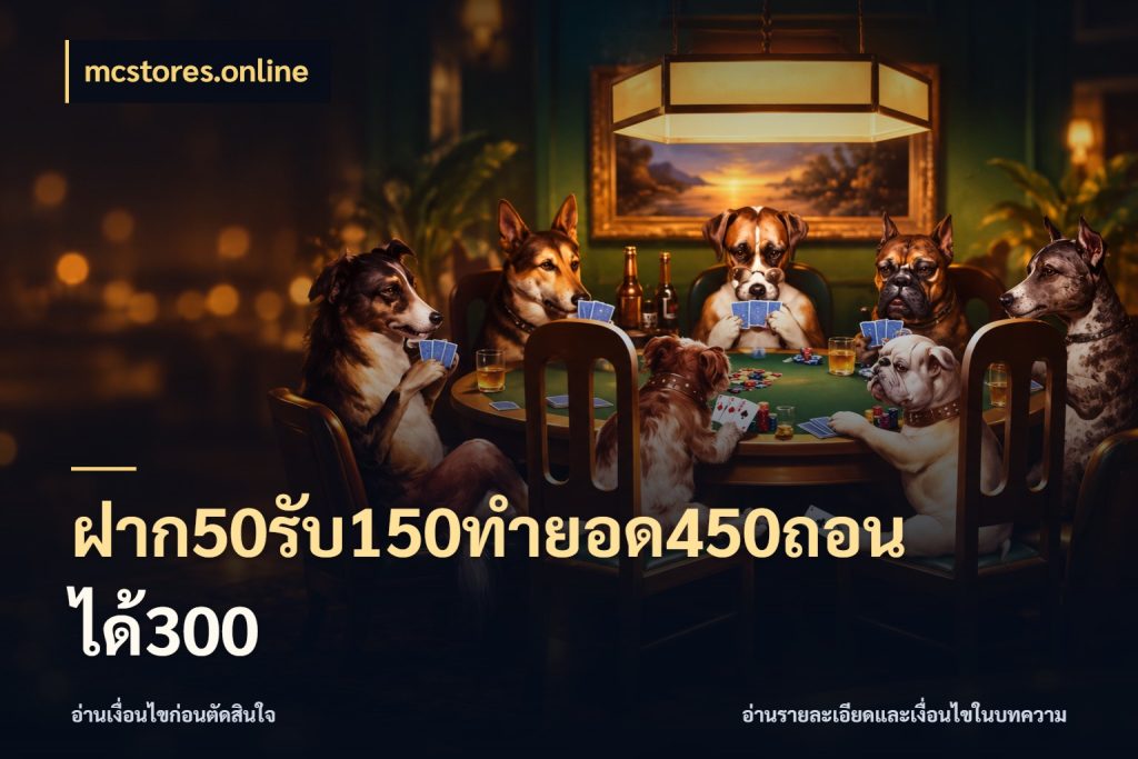 ฝาก50รับ150ทำยอด450ถอนได้300 mcstores.online สีสันของโปรฝากและยอดรับ