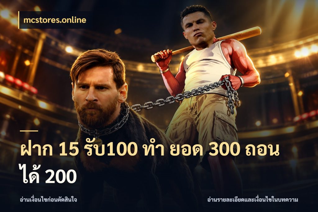 ฝาก 15 รับ100 ทํา ยอด 300 ถอนได้ 200 โปรยอดรับที่สายเกมสนใจ กับ mcstores.online