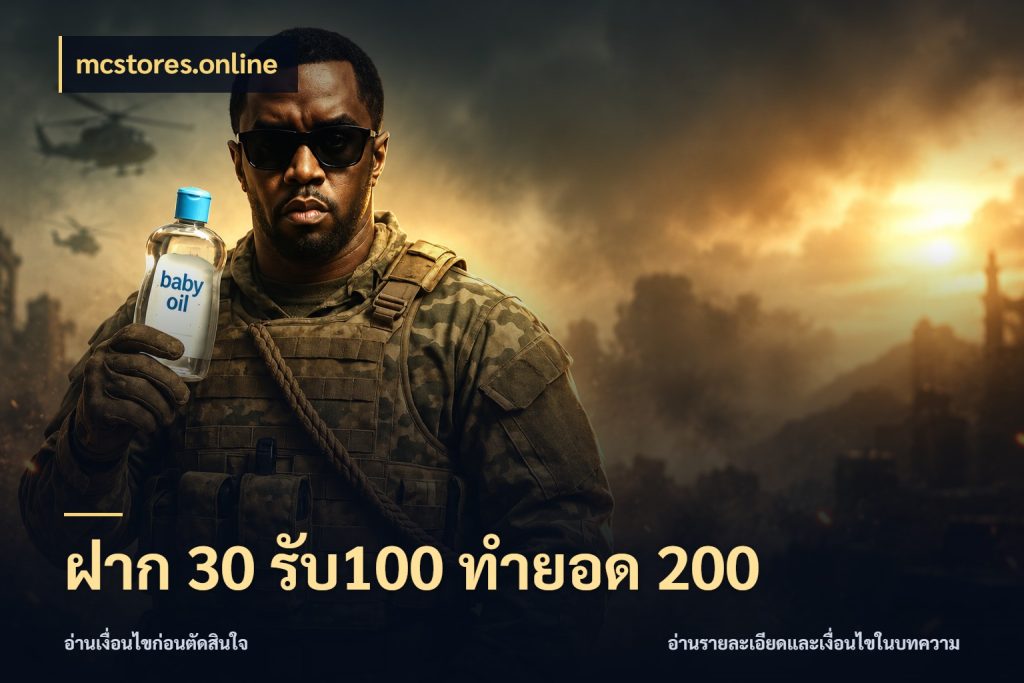 ฝาก 30 รับ100 ทำยอด 200 โปรกับเกมที่ชอบเลือกให้ตรงสไตล์ ในมุม mcstores.online
