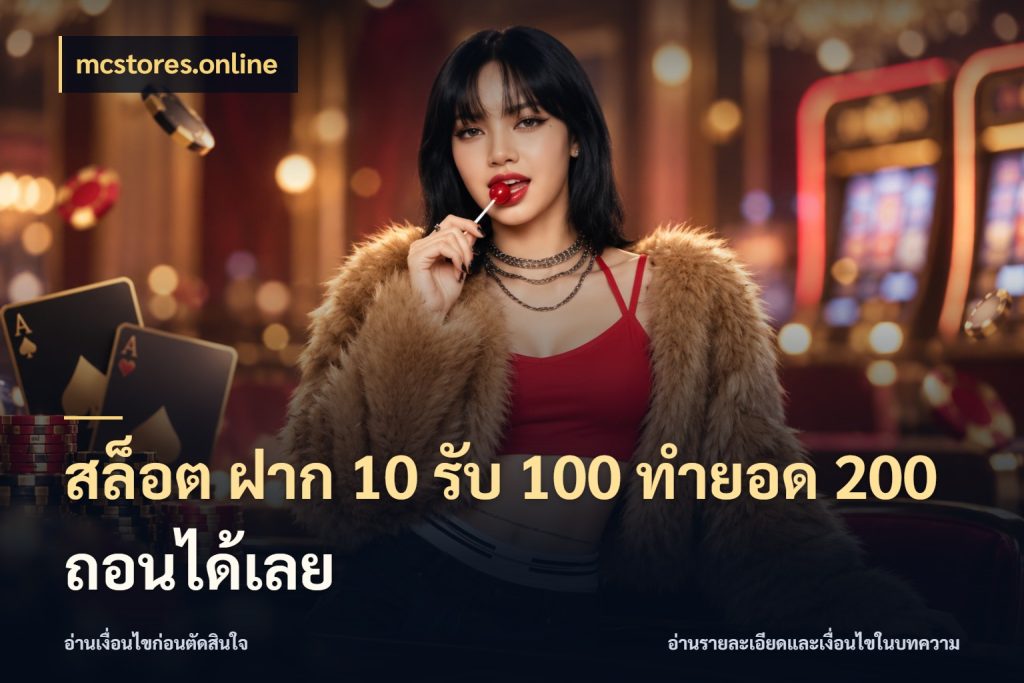 สล็อต ฝาก 10 รับ 100 ทำยอด 200 ถอนได้เลย mcstores.online เครดิตกับรูปแบบโปรที่ตรงใจ