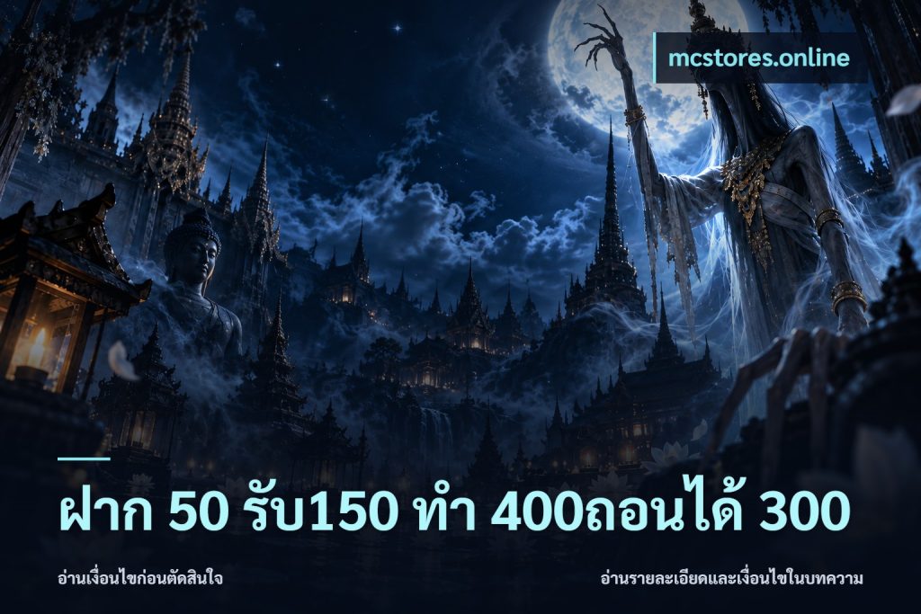 ฝาก 50 รับ150 ทํา 400ถอนได้ 300
