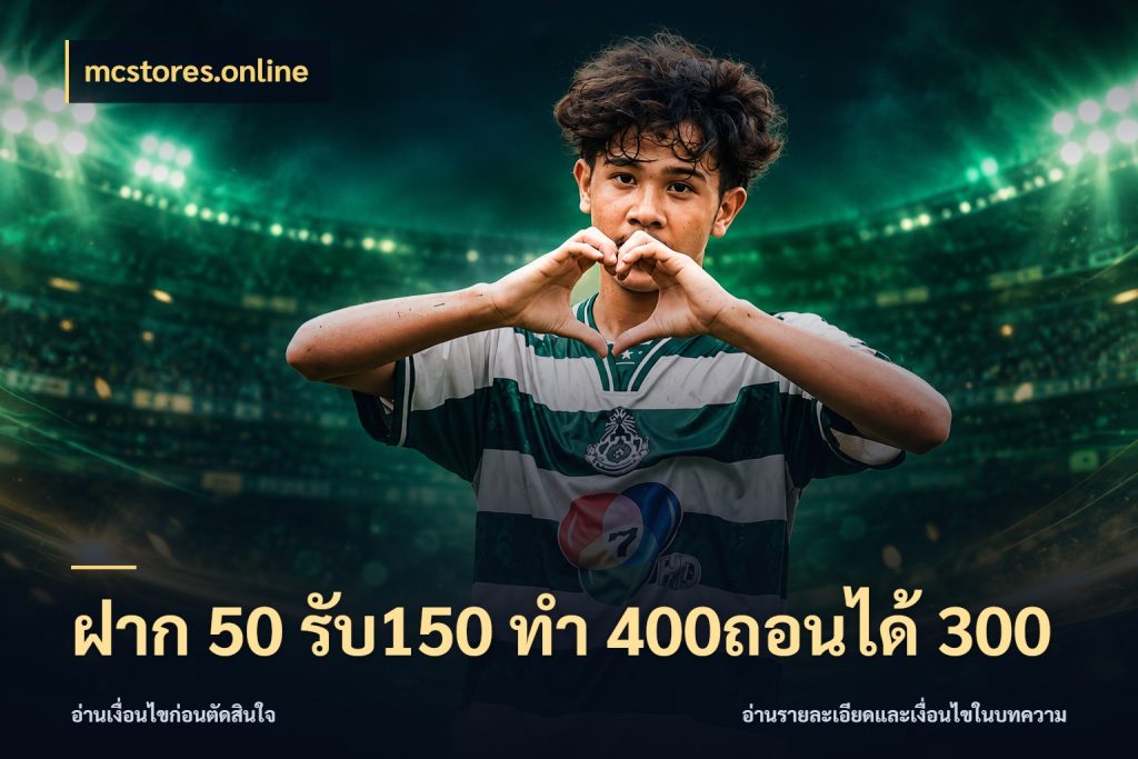 ฝาก 50 รับ150 ทํา 400ถอนได้ 300 สนุกกับตัวเลือกโปรในสไตล์ของคุณ กับ mcstores.online